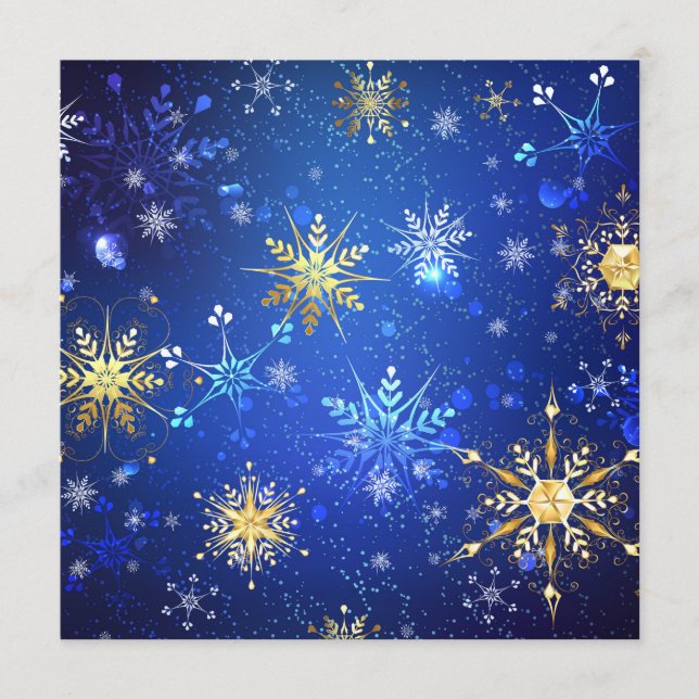 XMAS Blue Background with Golden Snowflakes Programme (Front)