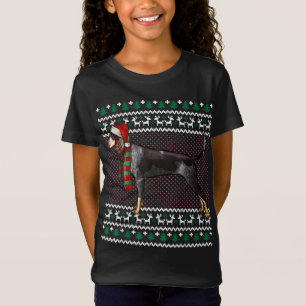 Xmas Bluetick Coonhound Dog Santa Hat Ugly Christm T-Shirt