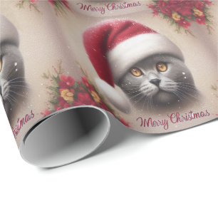 Xmas Bombay Cat, Merry Christmas Bombay Kitten Wrapping Paper