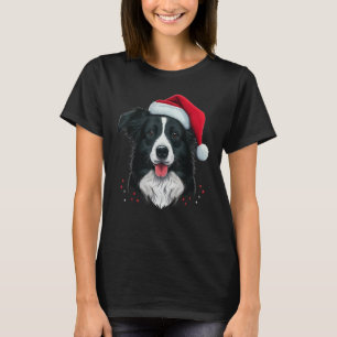 Xmas Border Collie Santa on Christmas Border Colli T-Shirt