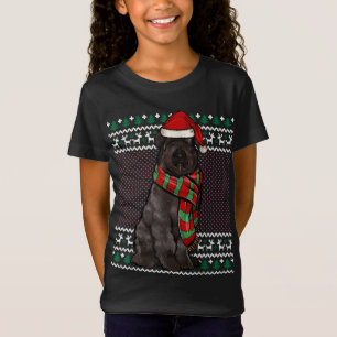 Xmas Bouvier des Flandres Dog Santa Hat Ugly Chris T-Shirt
