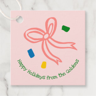 Xmas Bow Doodle CHRISTMAS Holiday Gift To From Favour Tags