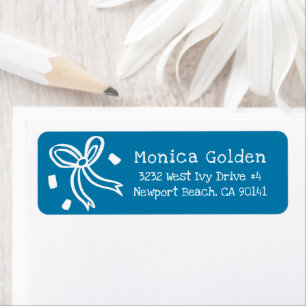 Xmas Bow Doodle CHRISTMAS Holiday Return Address