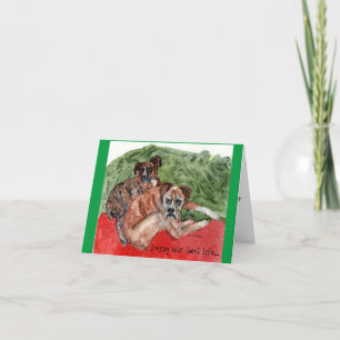 Xmas Boxer painting Thank You Card