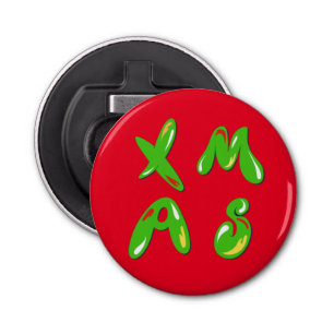 Xmas Bubble Text    Bottle Opener