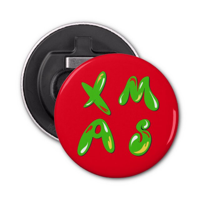 Xmas Bubble Text    Bottle Opener (Front)