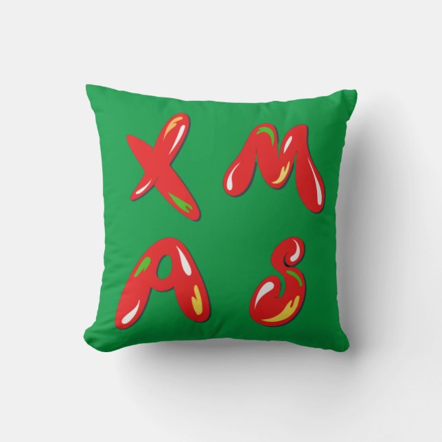 Xmas Bubble Text  Cushion (Front)