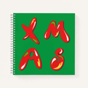 Xmas Bubble Text Notebook
