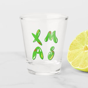 Xmas Bubble Text Shot Glass