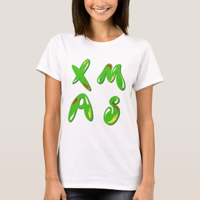 Xmas Bubble Text      T-Shirt (Front)
