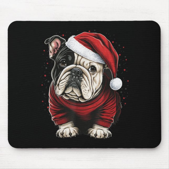 Xmas Bulldog Santa On Christmas Bulldog For Men Wo Mouse Mat (Front)