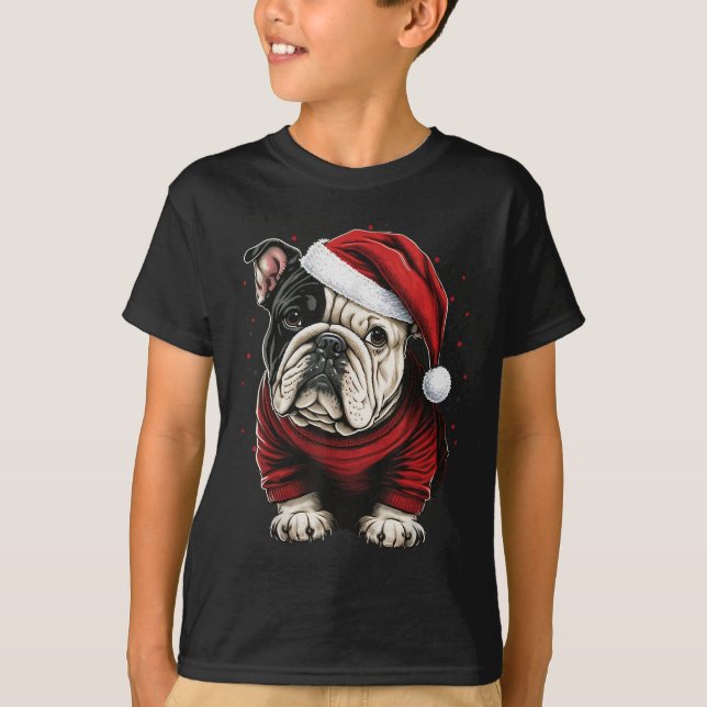 Xmas Bulldog Santa On Christmas Bulldog For Men Wo T-Shirt (Front)