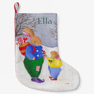 Xmas Bunny with Basket sock