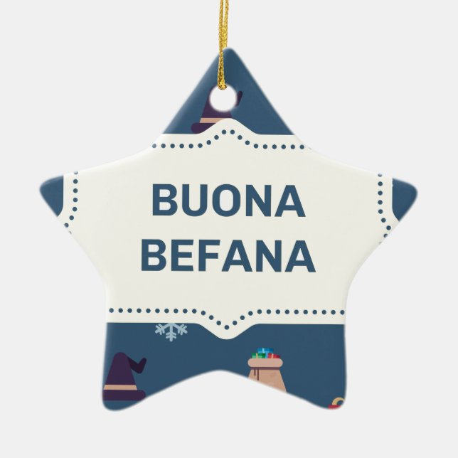 xmas buona Befana Ceramic Tree Decoration (Front)