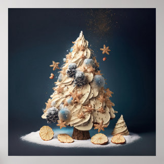 Xmas Candy Cake Christmas Tree Poster