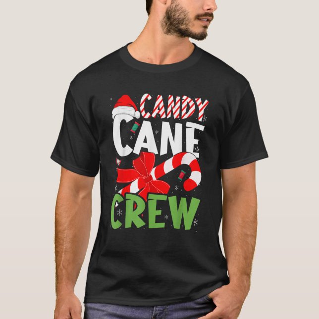 Xmas Candy Cane Crew for Family and Cousin Christm T-Shirt (Front)