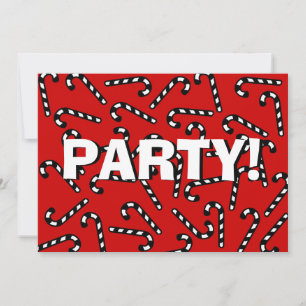 Xmas Candy Canes Invitation