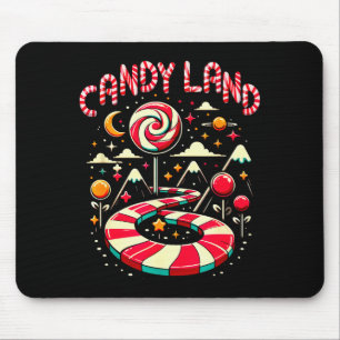 Xmas Candy Land Rainbow Trail Candy Cane Merry Chr Mouse Mat