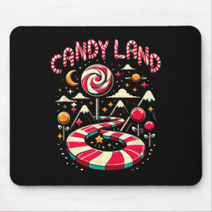 Xmas Candy Land Rainbow Trail Candy Cane Merry Chr Mouse Mat