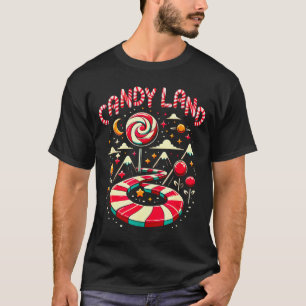 Xmas Candy Land Rainbow Trail Candy Cane Merry Chr T-Shirt