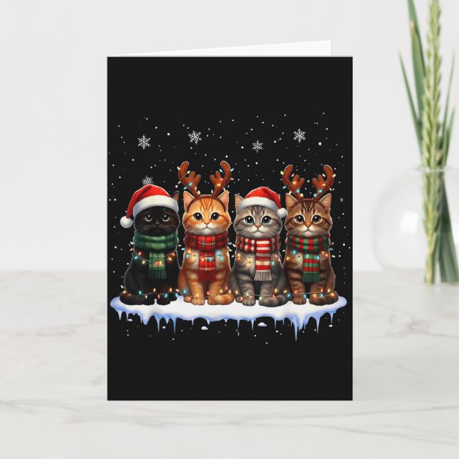 Xmas Cat Meowy Christmas Cute For Men Woman Kid Ca Card (Front)