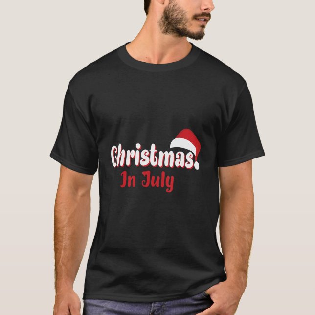 Xmas Christmas In July Party Dress Santa Hat  Grap T-Shirt (Front)