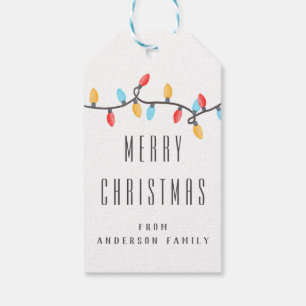 Xmas colourful Holiday Christmas light Gift Tags