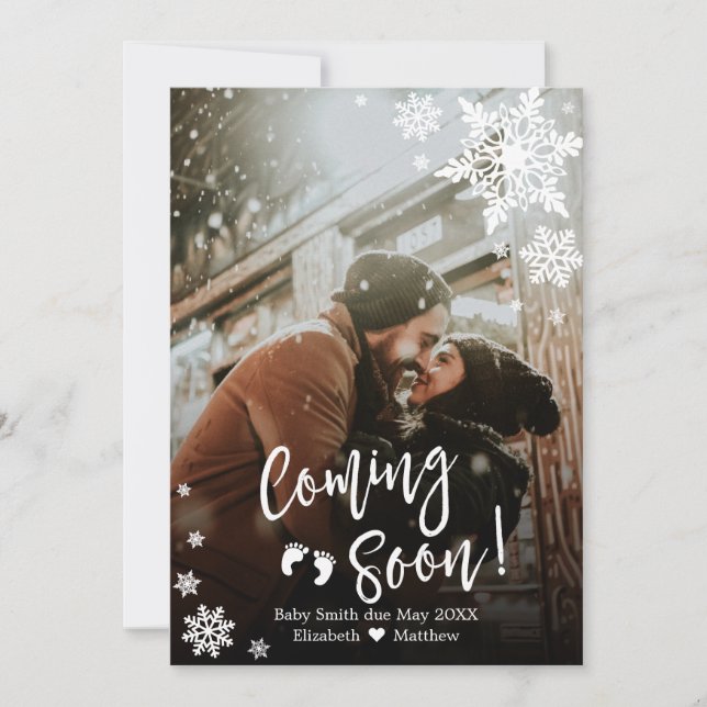Xmas Coming Soon Photo Pregnancy Announcement (Front)