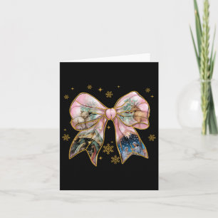 Xmas Coquette Bow Jesus Christian Bible Verse Nati Card