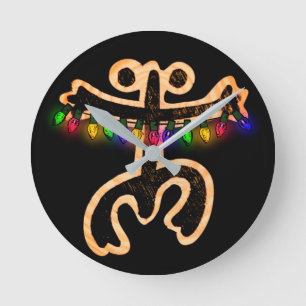 Xmas Coqui Taino Round Clock