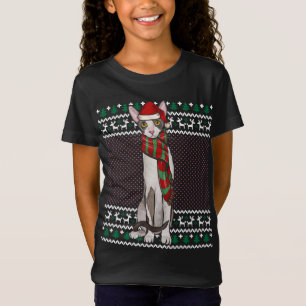 Xmas Cornish Rex Cat Santa Hat Ugly Christmas T-Shirt