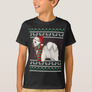 Xmas Coton de Tulear Dog Santa Hat Ugly Christmas T-Shirt