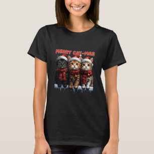 Xmas Cute Kitty Merry Christmas Meowy Cat Lover Fu T-Shirt