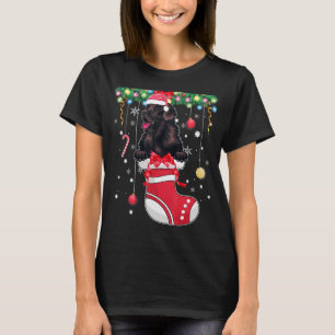 Xmas Cute Newfoundland Dog in Christmas Stocking T-Shirt