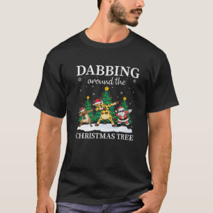 Xmas Dabbing Giraffe Reindeer Santa Christmas Dab T-Shirt