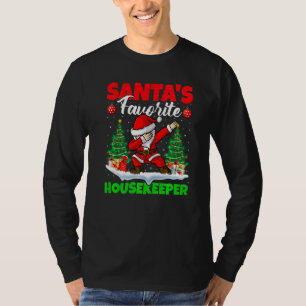 Xmas Dabbing Santa S Favourite Housekeeper Christm T-Shirt