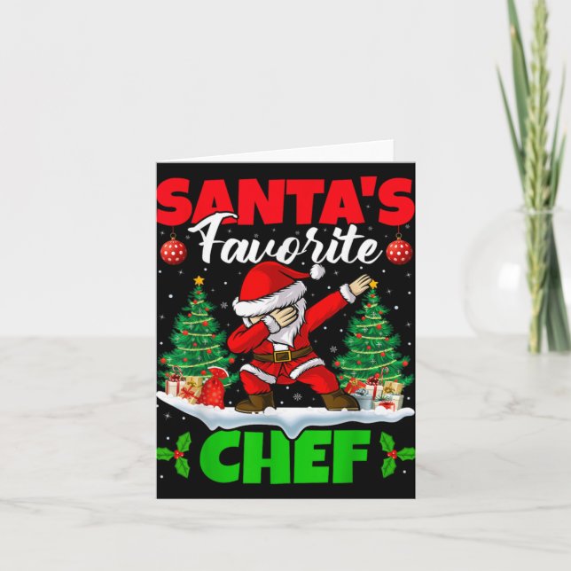 Xmas Dabbing Santas Favorite Chef Christmas  Card (Front)