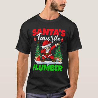 Xmas Dabbing Santa's Favourite Plumber Christmas T-Shirt