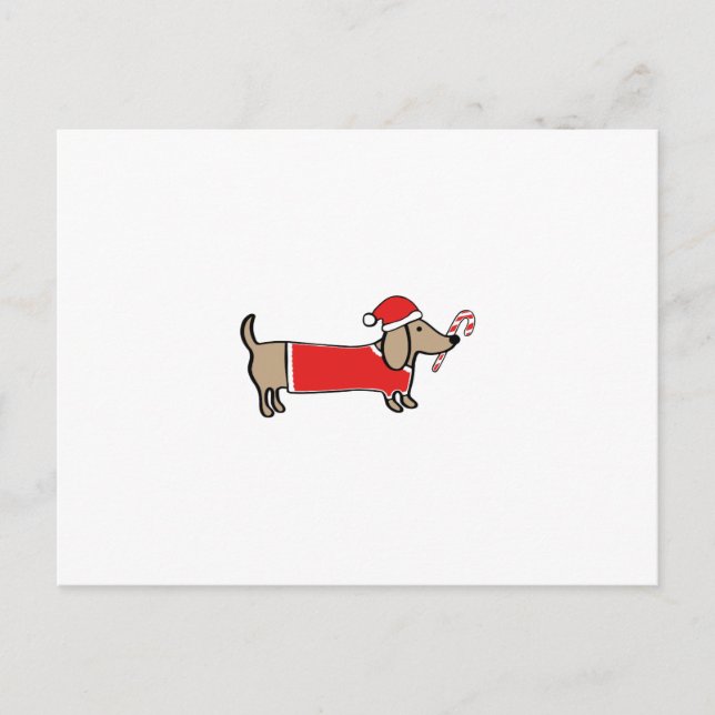 Xmas dachshund holiday postcard (Front)