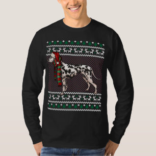 Xmas Dalmatian Dog Santa Hat Ugly Christmas T-Shirt