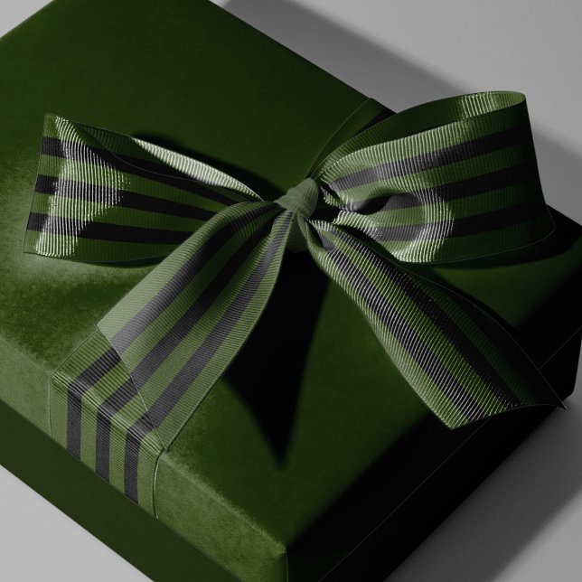 Xmas Dark Green and Black Striped Grosgrain Ribbon (Xmas Dark Green and Black Striped Grosgrain Ribbon)