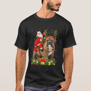 Xmas Decor Funny Santa Riding Bulldog Christmas  T-Shirt