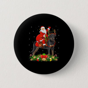 Xmas Decor Funny Santa Riding Rottweiler Dog Chris 6 Cm Round Badge