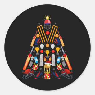 Xmas Decoration Santa Hat Cricket Christmas Tree Classic Round Sticker
