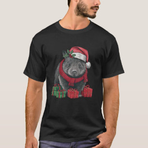 Xmas Decoration Santa Hat Wombat Christmas T Shirt