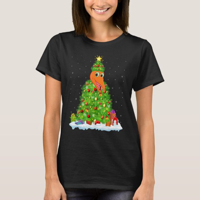 Xmas Decorations Light Santa Pterodactyl Bird Chri T-Shirt (Front)