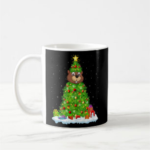 Xmas Decorations Lights Santa Beaver Christmas Tre Coffee Mug