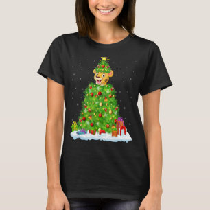 Xmas Decorations Lights Santa Cheetah Christmas Tr T-Shirt