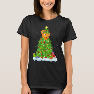 Xmas Decorations Lights Santa Cougar Christmas Tre T-Shirt