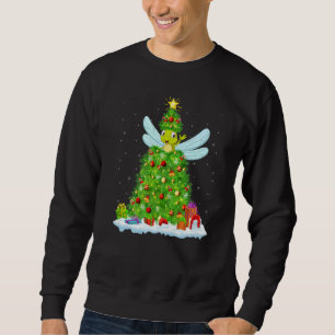 Xmas Decorations Lights Santa Dragonfly Christmas Sweatshirt